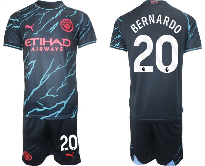 Men 2023-2024 Club Manchester City away blue 20 Soccer Jersey